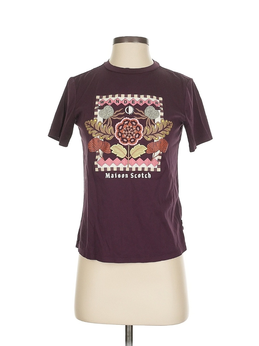 Scotch & Soda Purple Graphic Tee - Floral Wanderer